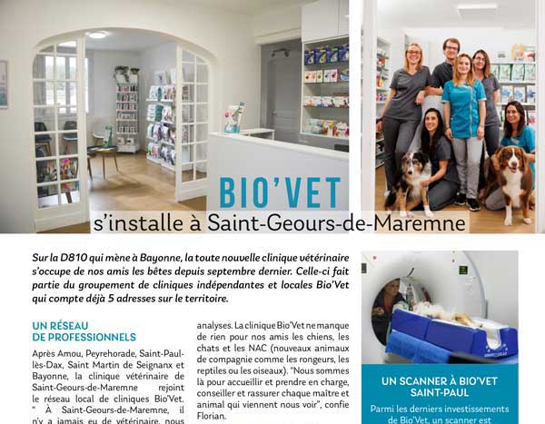 BIO'VET s'installe à Saint-Geours-de-Maremne